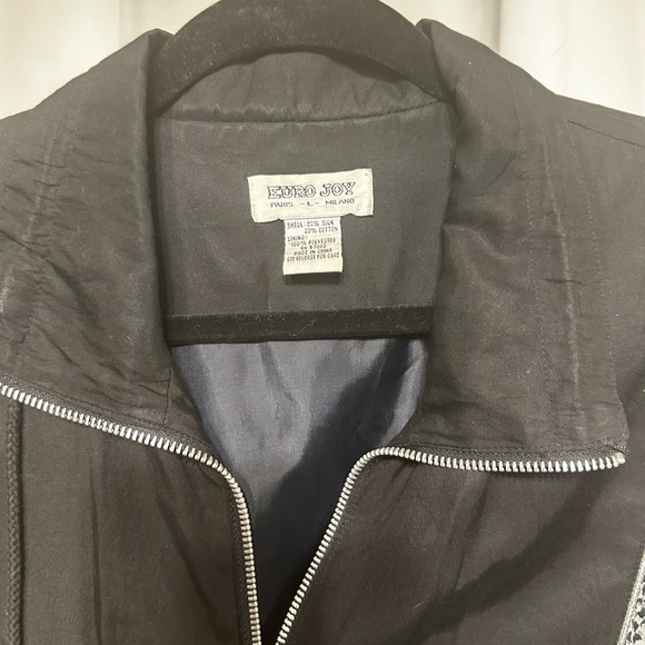 Black Silver Mix “ Euro Joy” Chic Bomber Jacket!! - Picture 2 of 3